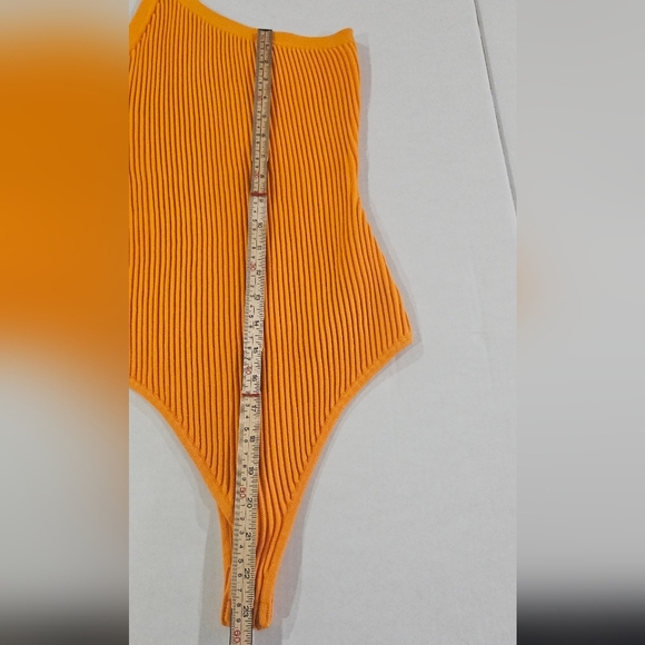 Guess Mel Ottoman One Shoulder Top Thong Bodysuit Small Orange Asymmetrical Top - Picture 8 of 10